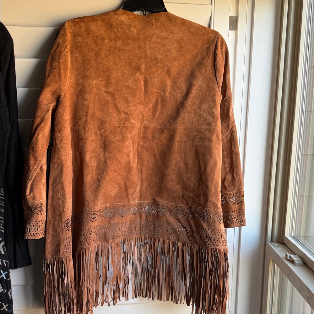 Johnny Was Cognac Suede Jacket with Fringe - Picture 8 of 8